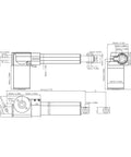 Beefy DC Linear Actuator Pumping Out Serious 6000N Thrust Over A Massive 500Mm Stroke technical drawing with dimensions