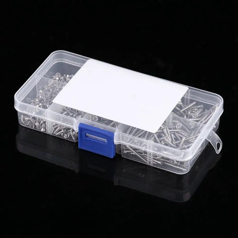 Heavy Duty Plated Carbon Steel Drilling Screws Set 800 Pcs M2 Cross Flat Head Self Tapping woodworking fasteners in plastic box