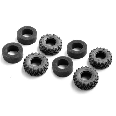 Mud Pro X One Point Zero Inch MT Tires For 1 18 And 1 24 RC Crawlers Upgrade Set V2 60x23.5mm Four Pack with foam inserts