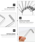 Chill Out With This Hapinary Steel Hexagon Key Wrench Set. Eight Super Durable Sockets For All Your DIY Repairs And Mechanic Work. Smooth L-Shape Design Brings Serious Torque Plus Quick Insertion To Fix Cars, Bikes, Appliances Without Stress Or Slipping. steel hex key set