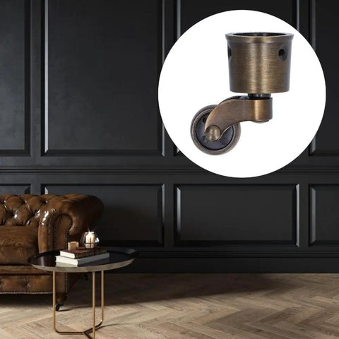 Zinc Alloy Round Cup Caster 4 Pack Heavy Duty Furniture Wheels For Sofa, Piano And Storage Box With 360 Degree Swivel Silent Rollers Matte Finish Ultra Smooth Movement