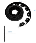 40 Ft Garden Landscape Edging Kit With 40 Spikes Black 2 Inch Tall Paver Edging For Lawn Borders DIY Easy Install Terrace Board System
