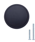 Flat Black Wide Top Ring Cabinet Knobs 1.52 Inch Diameter Modern Round Pulls 10 Pack With 1 Inch And 1.5 Inch Screws