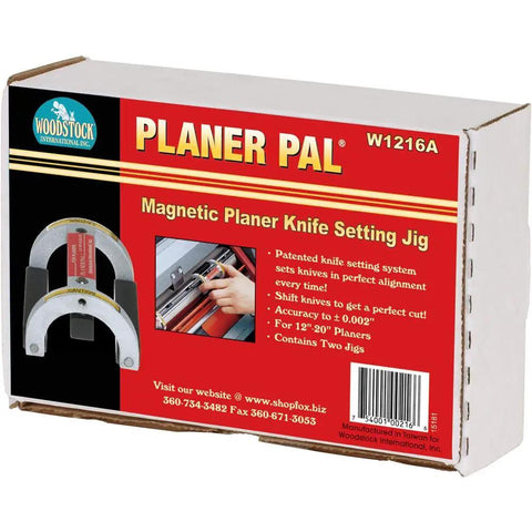 Box of Planer Pal Jig Set for 2.5 To 4 Inch Cutterheads Magnetic Neodymium Holders For HSS Knives on display
