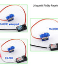 FS-GR3E and FS-R6B waterproof 3-channel receivers with wires for FlySky remote in use with FS90R 360 Degree Continuous Rotation Micro RC Servo Motor 6V For Arduino Microbit Smart Car Robot Pack Of 2