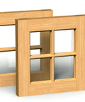 Two custom wooden window frames, designed for use with Shop Grade 1/2 Inch Shank Ogee Router Bits Set.