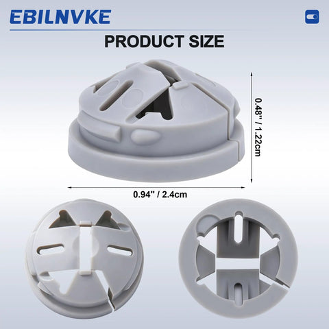Pro Grade Grey Push In Wire Connectors Screwless Electrical Terminal Blocks shown in three angles, measuring 0.94 inches, 50 pack.