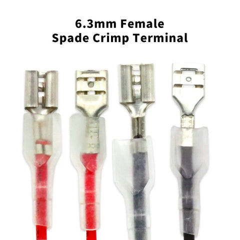 30 Pcs 6.3mm Double Head Crimp Terminal With Insulating Sleeve Red And Black Female Spade Quick Splice Assortment Kit