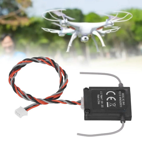 DSMX 2.4GHz 8 Channel RC Satellite Receiver Replacement with Anti Jam Tech for AR8000 AR6210 near a drone in flight