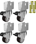 Beefy 4 Pack Heavy Duty Furniture Wheel Castors 1 Inch Swivel Casters With Safe Brake shown with screws included
