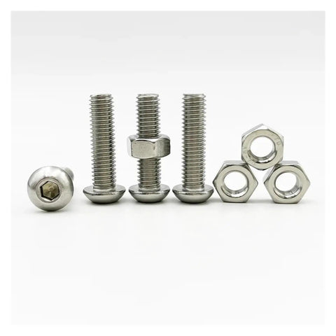 Hex Button Socket Head Screw Nut Kit With M2 M3 M4 M5 M6 Sizes Round Button Head Fasteners Metric Thread Bolts And Nuts Combo Built For DIY Projects And Mechanical Builds Your Go To Gear For Robotics RC And Small Motors. Stainless steel screws and nuts