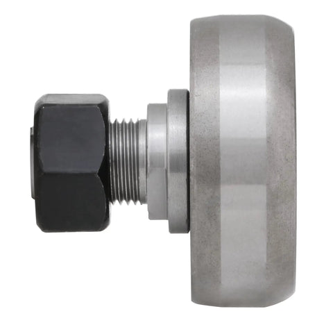 Heavy Duty Baler Plunger Bearing With 2.5 Inch Roller, showing side view of durable metal design with hex nut.