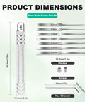 Product dimensions of Professional Grade Seven Piece Alloy Scribing Tool Kit With Hella Sharp Micro Blades for precise detailing.
