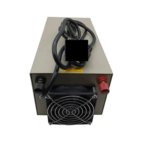 Beefy 2000W Adjustable DC Switching Bench Power Supply With High Precision 4-Digit LED Display, 24V-600V Output, Current 0-4A, Rock-Solid Stability, Low Ripple, And Fast Response, Fine Sensitivity Control, Ideal For Lab, DIY, And Pro Electronics, rear view with cooling fan and cables