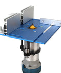 Heavy Duty Anodized Aluminum Router Table Insert Plate 9.4 X 7.9 X 0.2 Inch with miter gauge channels and router bit