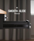 Side view of Undermount Under Desk Drawer Slide Out Lockable Metal Storage With Built In Cable Management open under desk