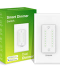 Box and Smart Dual Dimmer Switch for Alexa and Google Home that lets you control two lights at once Wi Fi enabled