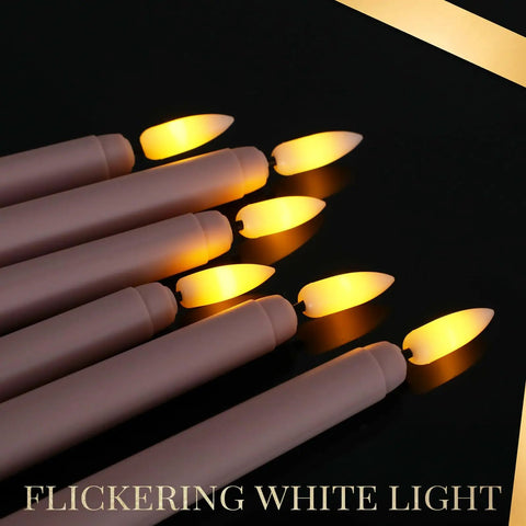 24 Pack Flameless Taper Candles 11 Inch LED Flickering Battery Pink Realistic Candlelight for Wedding Table Centerpieces