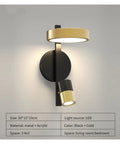 Straight Up Reliable Nordic Led Wall Sconce With Eye Friendly Glare Free Illumination And Seamless Three Color Adjustments For Bedroom Bedside And Hallway Vibes, black and gold modern design.