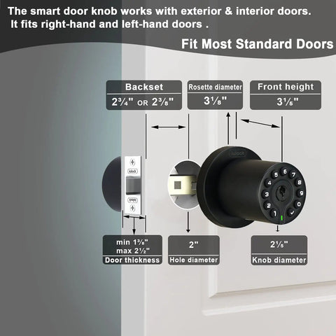 Keyless Entry Door Lock With Backlit Keypad And Master Code Electronic Door Knob No Brainer Auto Lock Waterproof