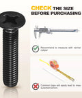 Rad M5 Thread 08 Carbon Steel Flat Head Machine Bolt Nut Assortment Set 200 Pieces with vernier caliper size check