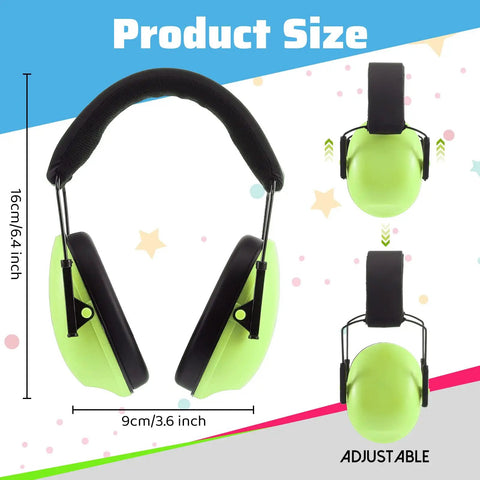 12 Pack Kids And Adults Earmuffs For Noise Canceling 27 Decibels Ear Protection, lime green, adjustable size