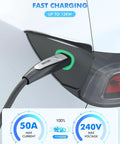 Badass Nacs Ev Extension Cord Boasts Sweet 50 Amp Heavy Duty Build Perfect For Tesla 240v Level 2 Charge Up 21 Ft showing charging connection.