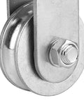 Close-up of Beefed Up Heavy Duty Fixed Hoist Pulley With Single Wheel For Wire Rope Lifting And Industrial Towing Applications Steel Rigging Pulley 300 Kg Capacity Low Wear High Reliability