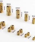 Two Pack Copper Barrel Hidden Cabinet Hinges For Concealed Doors And Furniture Cylindrical Brass Hinge Set in various sizes