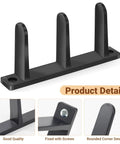 4-Piece Black Closet Door Floor Guide Set With Screws And Screwdriver For Smooth Sliding Closet Doors Fits 1-3/8 Inch Thick Doors Includes Floor Guides, Durable Hardware For Easy Installation product details.