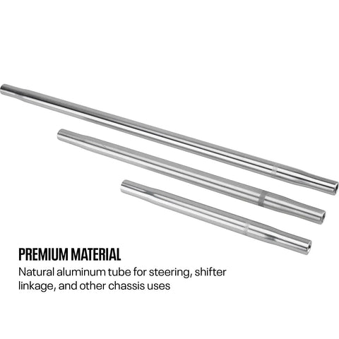 Swedged Aluminum Panhard Radius Rod Tube 3/8-24 Adjustable, 10 Inch Length,.750 OD 6061-T6 Natural Finish For Shifter Steering And Chassis Linkage Beefed Up Precision Ride, natural aluminum tubes