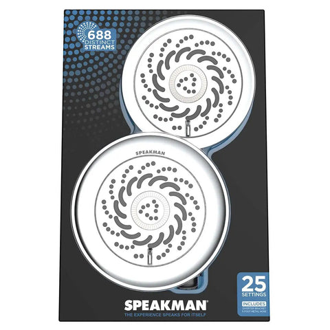 Two-Head Shower System With Five Settings In Polished Chrome, Low Flow 2.0 GPM, 25 Customizable Options Across Both Heads