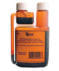 UVIEW Multi-Purpose Dye bottle, 8 oz, orange plastic container with two white caps for automotive fluids