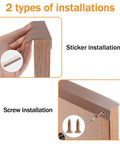 8 Pack Concealed Drawer Pulls With Curved Aluminum Alloy Edge Design showing drill and adhesive installation methods
