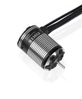 Sensored Brushless RC Car Motor 4100KV, 2-3S LiPo Ready, IP67 Waterproof, fits 1x10 scale, side view showing connector cables.