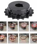 Heavy Duty Hardened Chain Sprocket 1 Inch Bore 15 Tooth 45# Steel Gears For Industrial Truck And Machine, close-up view.
