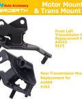Honda Accord 2003 2004 2005 2006 2007 2.4L Automatic Beefed Up Engine And Transmission Mount Replacement Kit, front and rear mounts