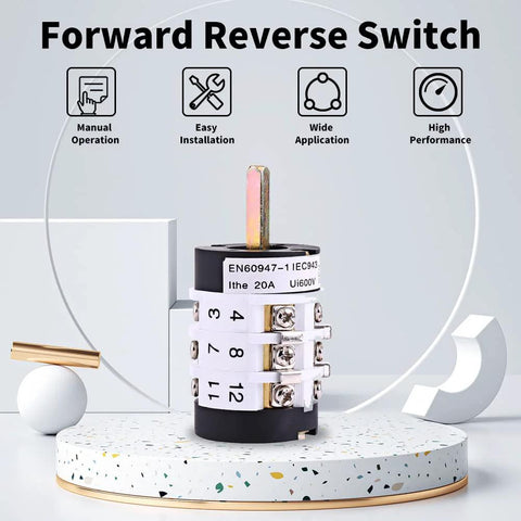 Tire changer forward/reverse switch, metal rotary multi-position switch with numbered dials and mounting stem