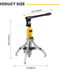 5 Ton Hydraulic Gear Puller Kit With Adjustable 2 Or 3 Jaws, product dimensions displayed, heavy duty tool