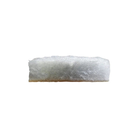 Side view of a Self Adhesive Three Eighths Inch Felt Furniture Pad from the pack of seventy five white sliders.