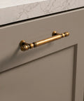 Vintage Antique Brass Cabinet Pulls Set Of Five With Three And Three Quarters Inch Hole Centers on kitchen cupboard door