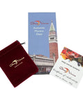 Velvet pouch and certificate for Blue Swirl Murano Glass Bottle Stopper Handcrafted In Venice Italy For Wine Lovers