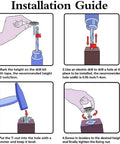 Installation guide for swivel adjustable leveling feet set with T nut bolts 10 pcs showing step-by-step process.