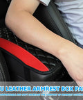Fresh Fit Car Center Console Pad Red Waterproof Auto Interior Glow Up Heavy Duty PU Leather Armrest Cover Non Slip Dash Guard on car armrest