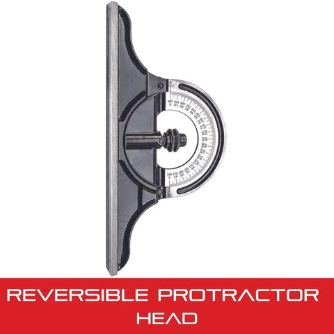 Cast Iron Protractor Head For Combination Squares, Sets And Bevel Protractors, Heavy Duty Construction With Black Smooth Finish