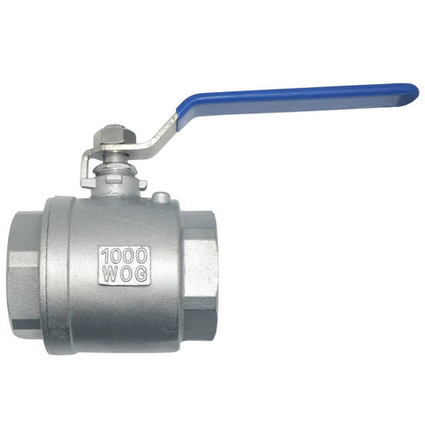 2 Inch NPT Female Full Port Ball Valve With 316 Stainless Steel Body And Vinyl Handle Beefy Built Tough For Real World Use Low Torque