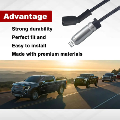 Spark Plug Wire Kit 19431551 Compatible With Cadillac Chevrolet GMC models shown on road highlighting durability and performance
