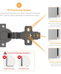 Soft Close Cabinet Hinges By Chibery 50 Pack Full Overlay Easy Install Three Quarter Inch Clip On Plate 105 Degree Black Frameless European Concealed Hinge For Kitchen Cabinets Wardrobes And Bookcases, highlighting 3D adjustability and installation warnings