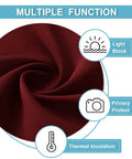 Door Blackout Curtain With Self Stick Straps No Drill Easy Fit One Panel Burgundy Red 26 By 40 Inches Kit Included fabric features