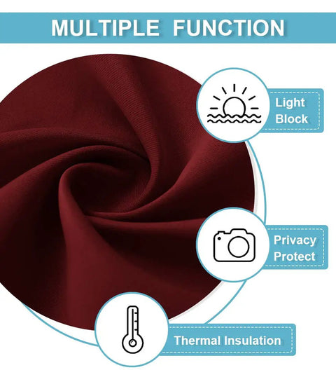 Door Blackout Curtain With Self Stick Straps No Drill Easy Fit One Panel Burgundy Red 26 By 40 Inches Kit Included fabric features